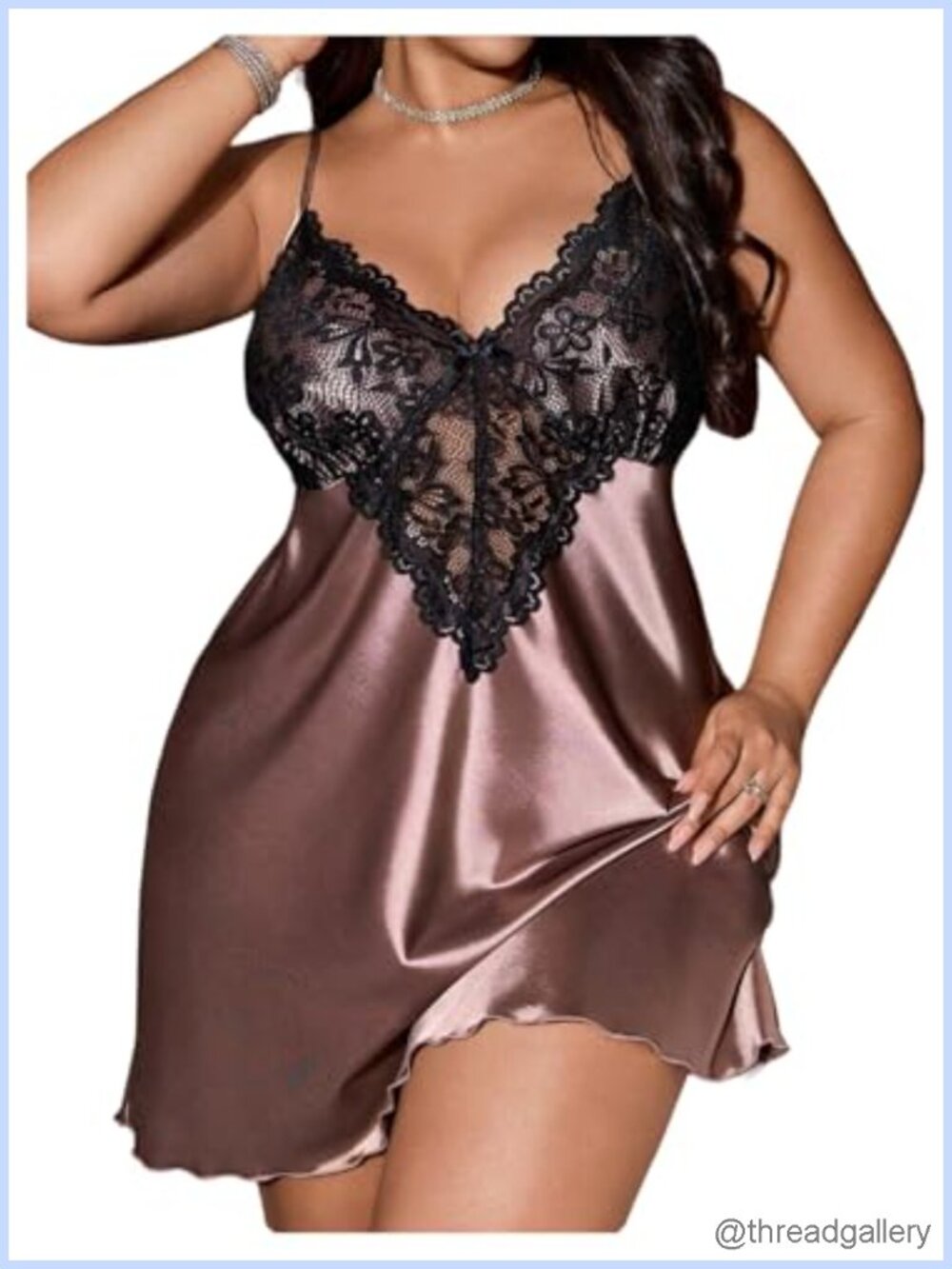 Plus Size Floral Lace Sheer Satin Nightgown Slip Dress Sleeveless Sleepwear